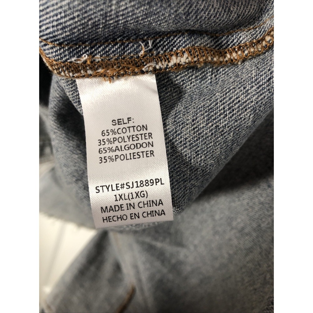 NWT GeeGee Plus - Blue Denim Jacket with Tassel Detailing & Distress - Size 1X - Picture 11 of 13